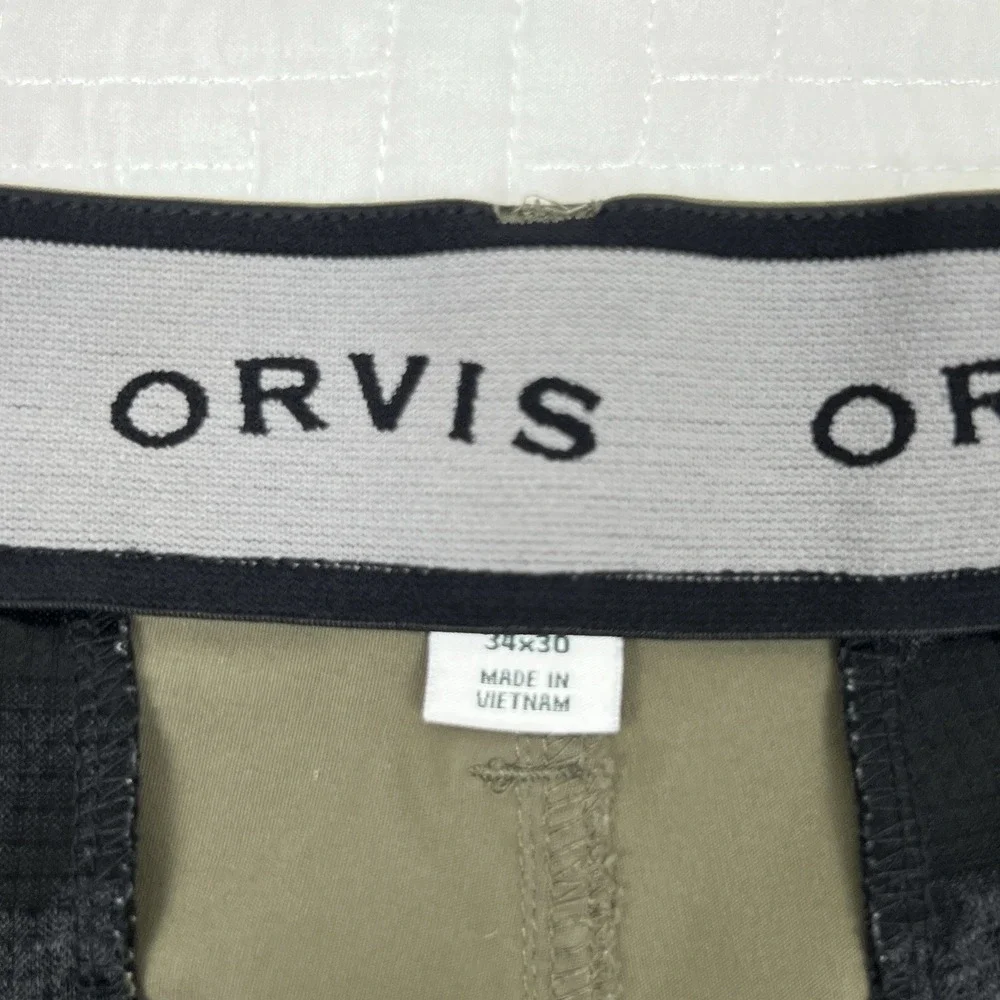 Orvis Pants Adult 34x30 Green Cargo Tech Performance Stretch Hiking Outdoors Men - Picture 6 of 9